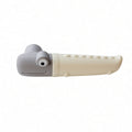 Handlush Cream & Grey Crocodile Silicone Door Handle Cover, Decorative Sleeve for Door Levers