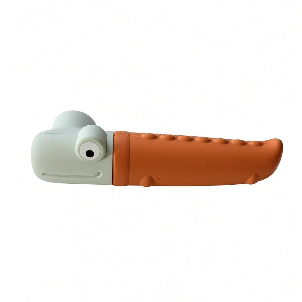 Handlush Orange & Grey Crocodile Silicone Door Handle Cover, Decorative Sleeve for Door Levers