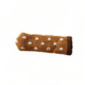 Handlush Tan Polka Dot Knit Handle Sleeve, Patterned Fabric Cover for Door & Cabinet Handles