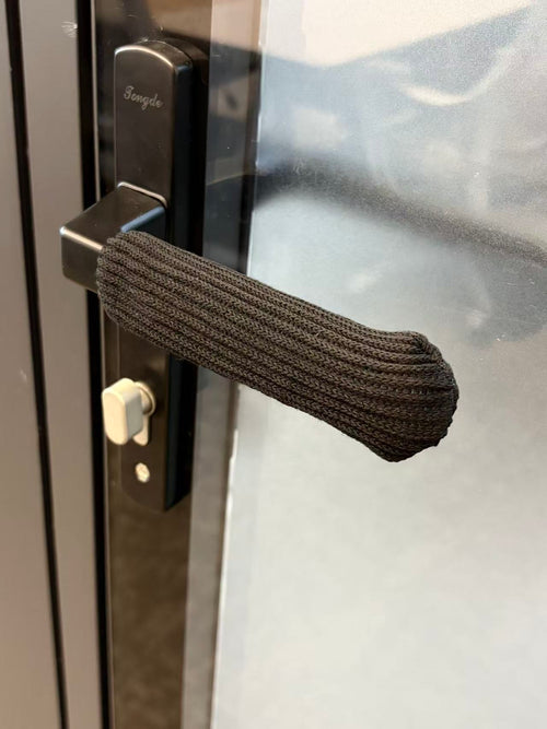 Handlush Black Knit Handle Sleeve, Solid Fabric Cover for Door & Cabinet Handles