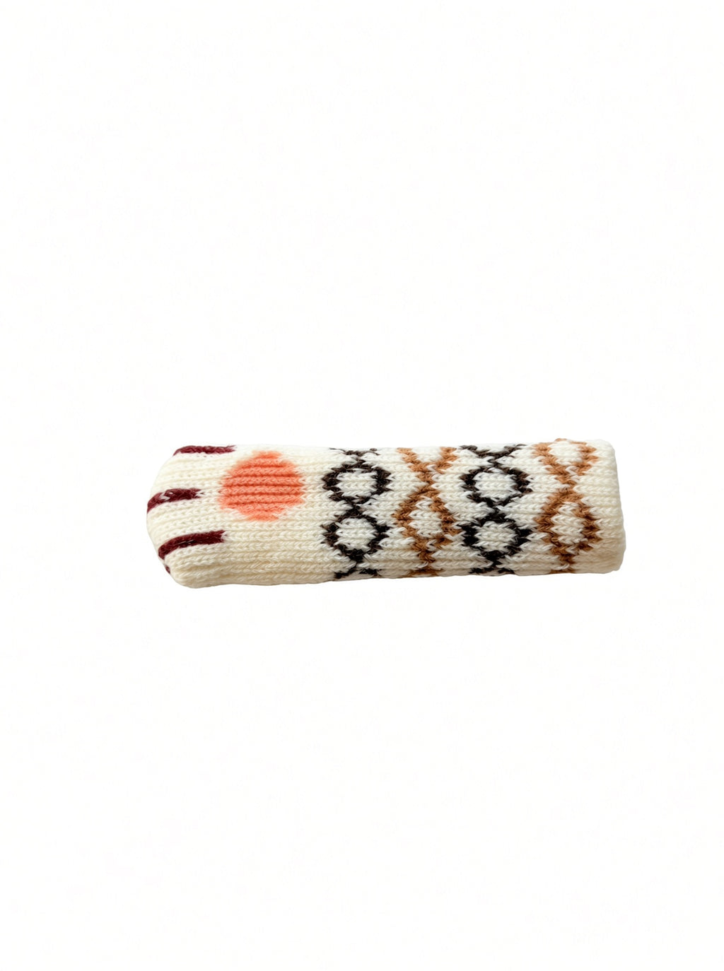 Handlush Cream Patterned Knit Handle Sleeve, Fair Isle Fabric Cover for Door & Cabinet Handles