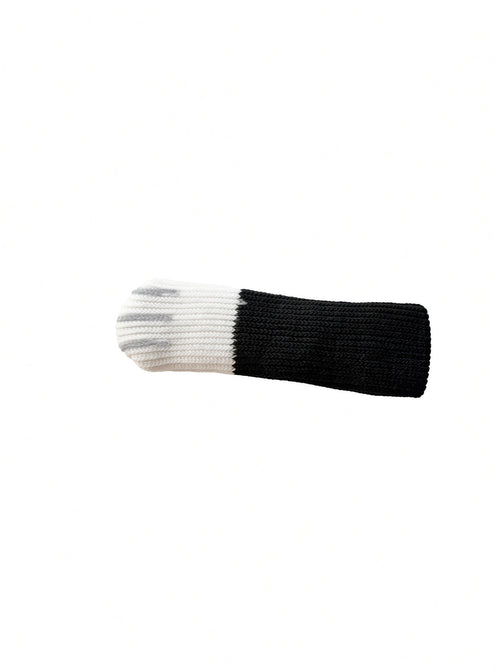 Handlush Black & White Knit Handle Sleeve, Patterned Fabric Cover for Door & Cabinet Handles