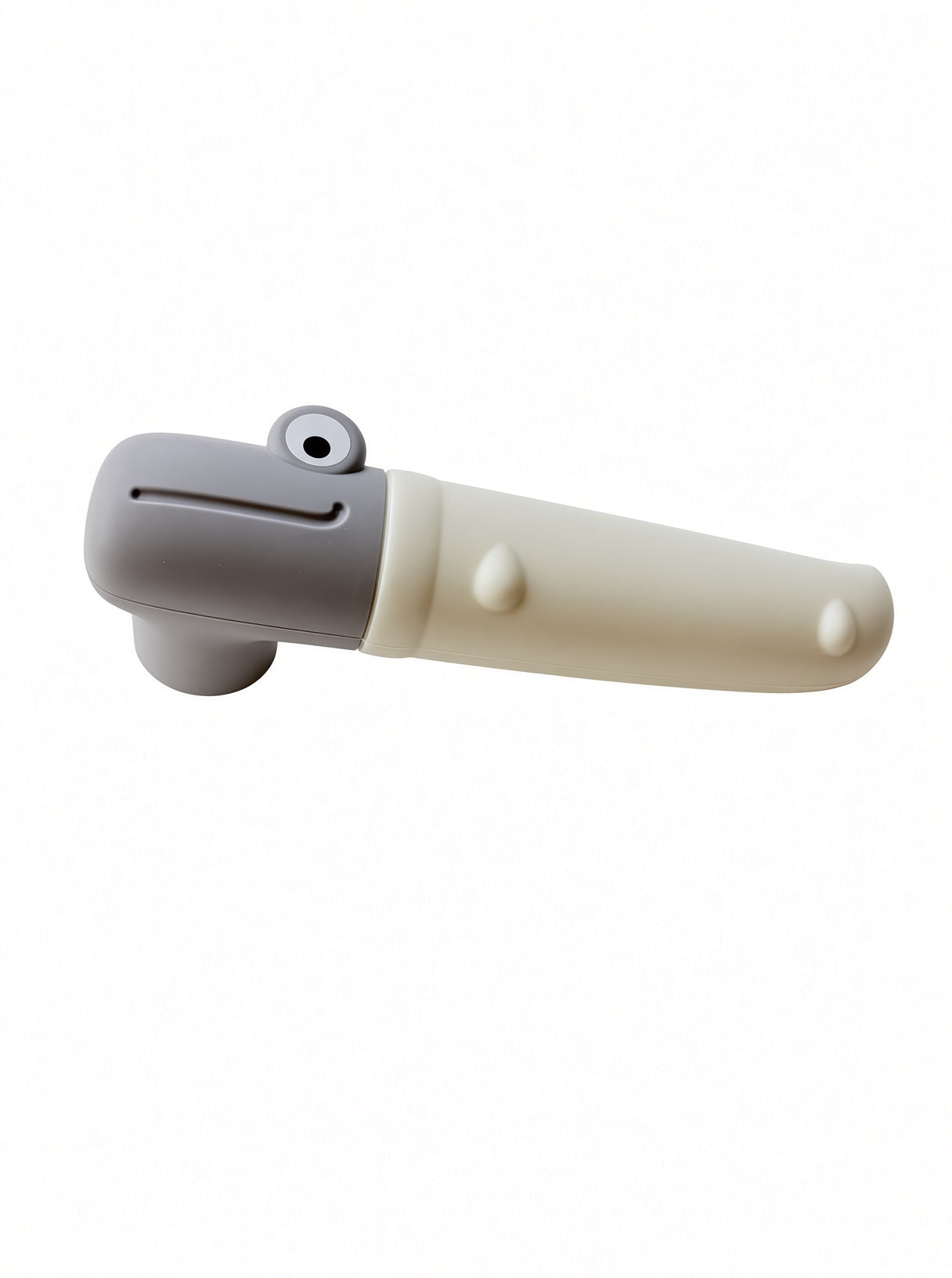 Handlush Cream & Grey Crocodile Silicone Door Handle Cover, Decorative Sleeve for Door Levers